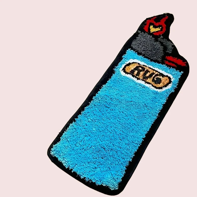 Light It Up” Tufted Rug – Blue Lighter Edition